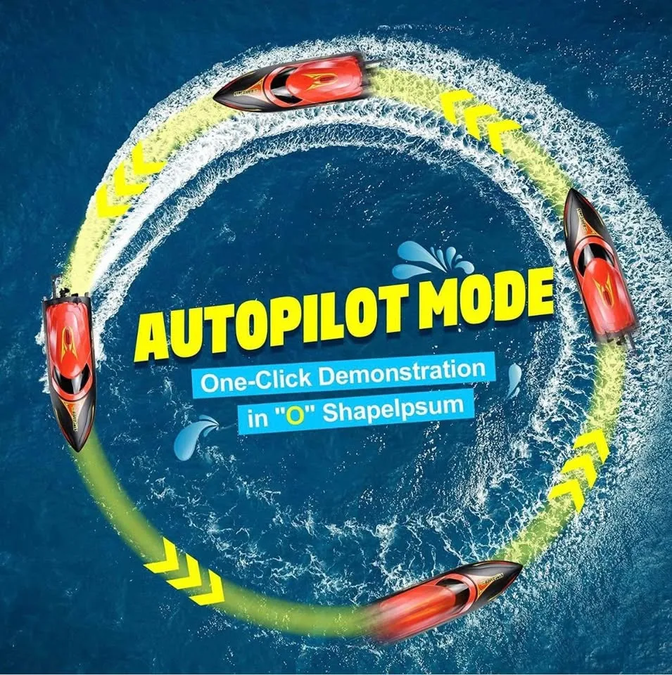 New in box Hosim brushless RC boat with 2 batteries - Red image indicator(5)