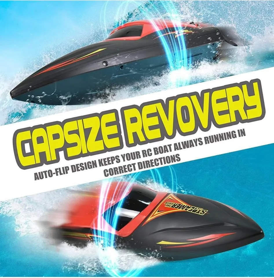 New in box Hosim brushless RC boat with 2 batteries - Red image indicator(7)
