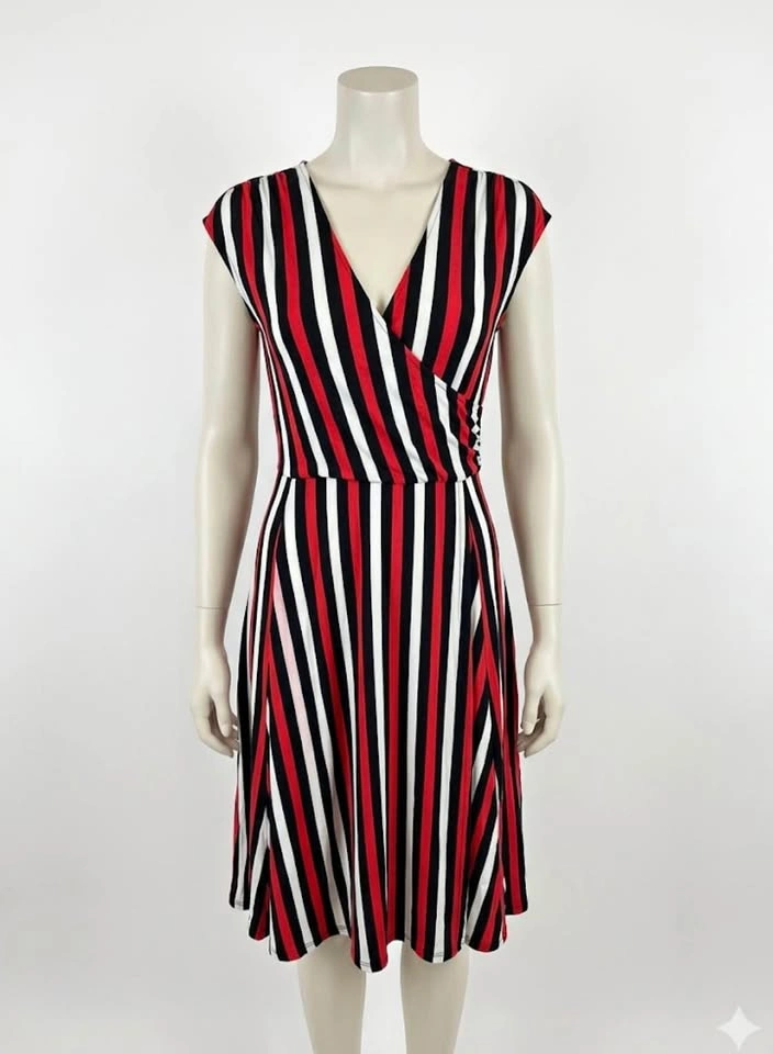 Gap Striped Wrap Dress midi XS