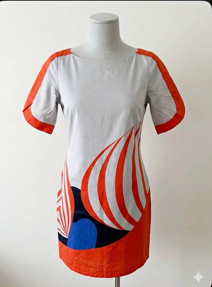 Women's Colourful Boat Neck Dress XS