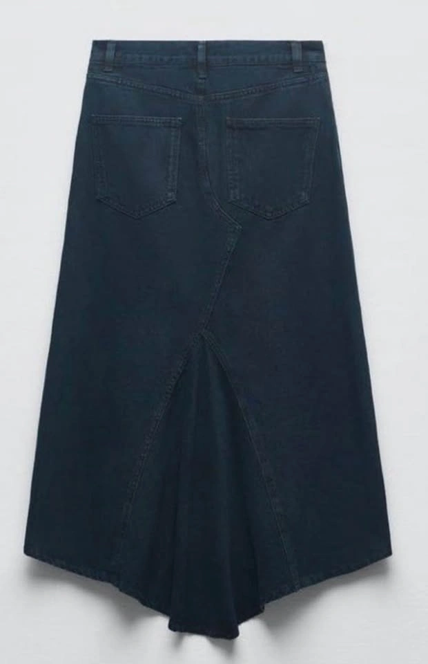 Zara Dark Wash Denim Midi Skirt. Size Large. New without tags. N - photo 2