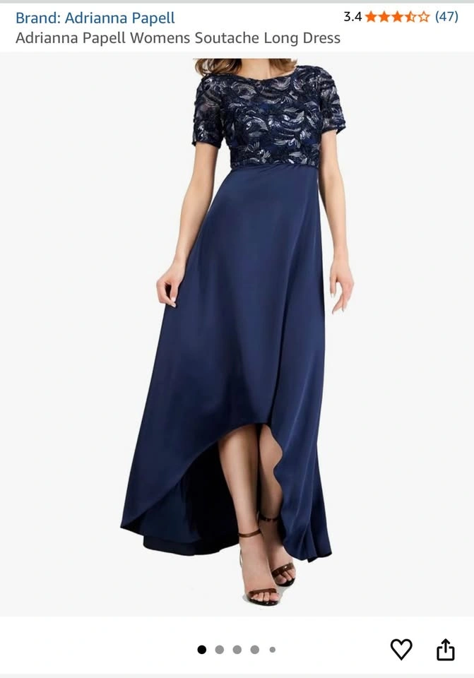 Adriana Papel Elegant Navy Blue Maxi Dress Size 4