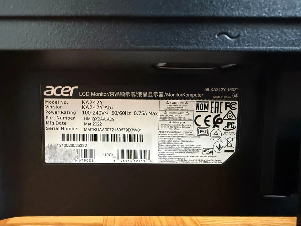 Acer KA242Y 24 Inch 1080p HD Monitor - photo 3