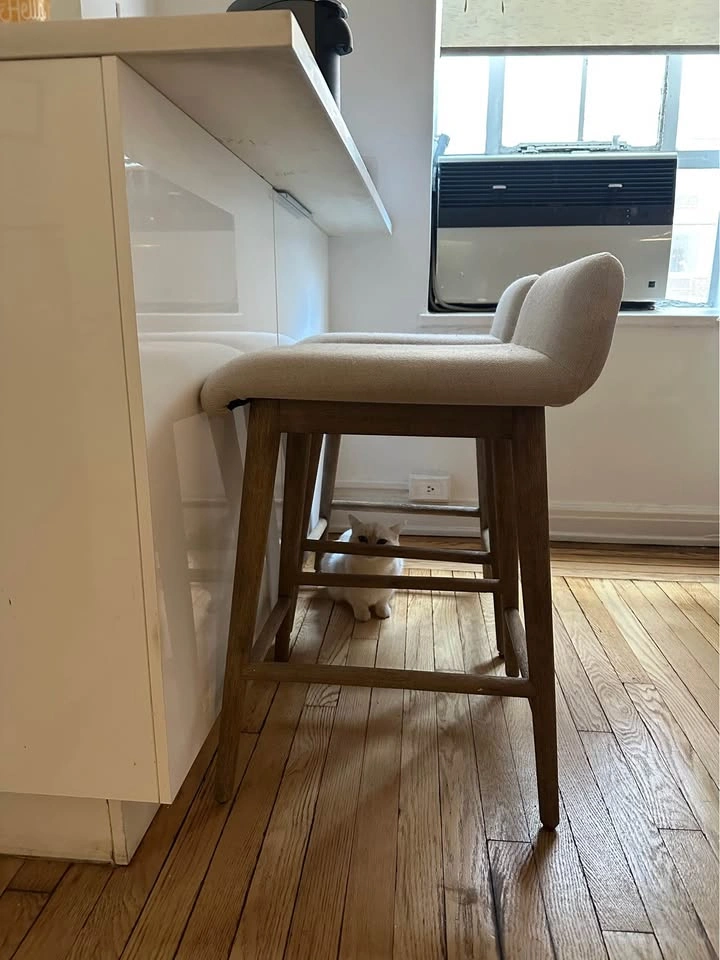2 Gray Wood Bar Stools - photo 3
