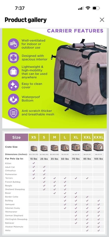 New Foldable Pet Crate Carrier for Sale - photo 3