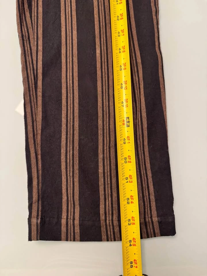 Lush Black & Tan Striped Tie-Front Jumpsuit - Size Large - photo 5
