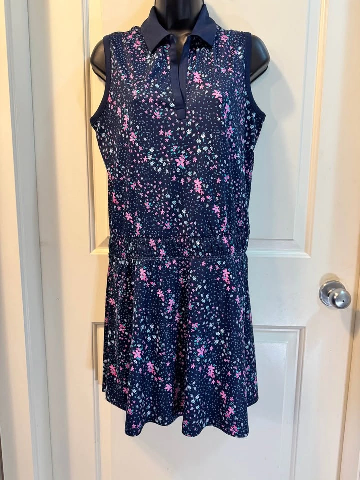 Callaway Opti-Dri Floral Sleeveless Golf Dress - Navy/Pink - Med - photo 5