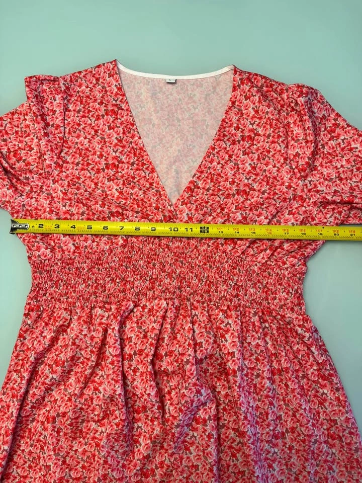 NWOT Made With Love Smocked Floral Peasant Mini Dress - Large - photo 2