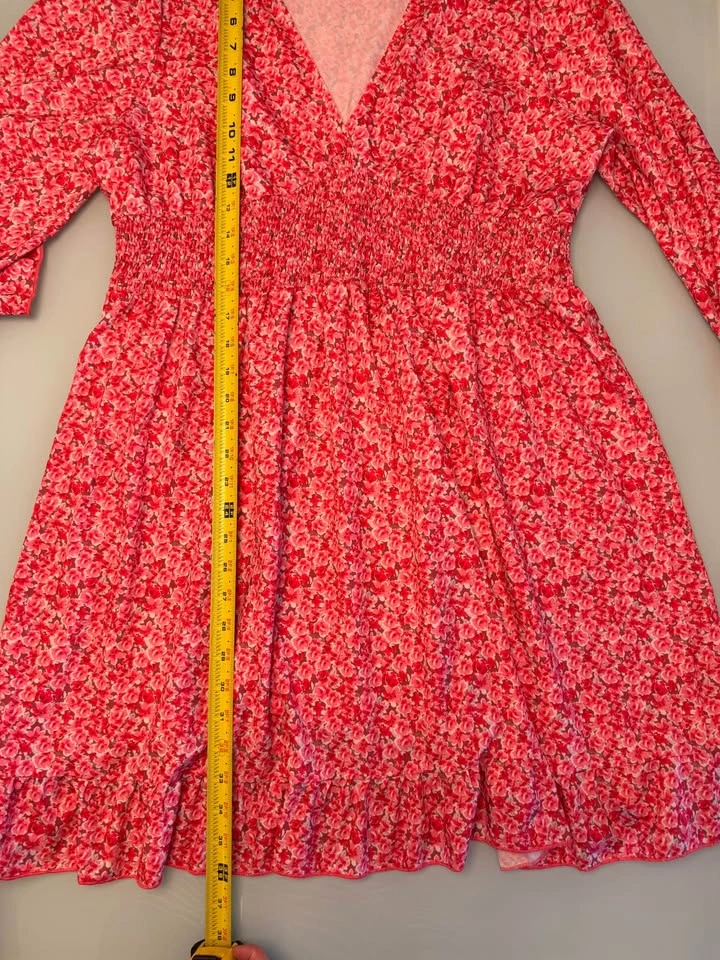 NWOT Made With Love Smocked Floral Peasant Mini Dress - Large - photo 3