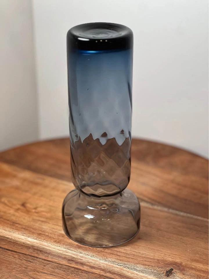 Holmegaard Swirl Hyacinth Vase - Blue-Grey Smoke Glass - photo 4