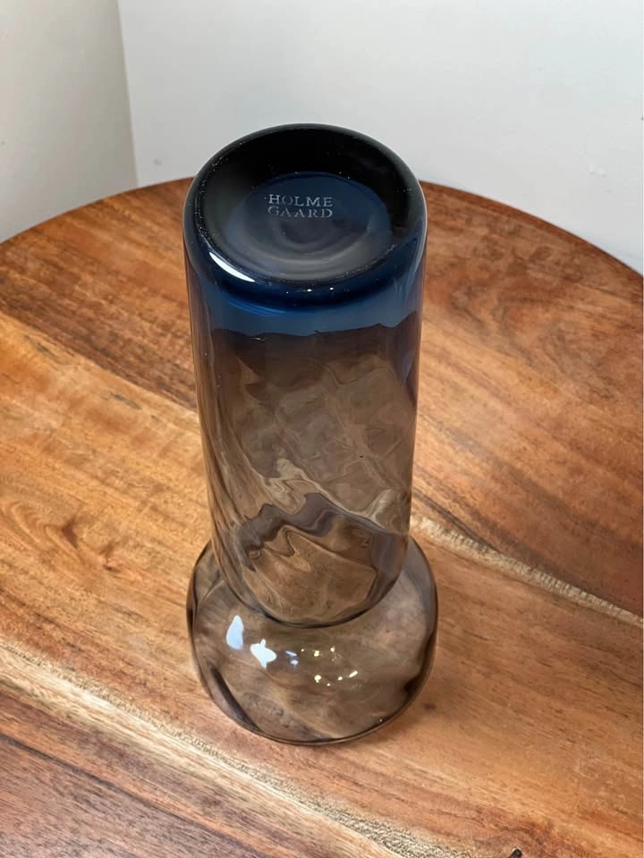 Holmegaard Swirl Hyacinth Vase - Blue-Grey Smoke Glass - photo 5