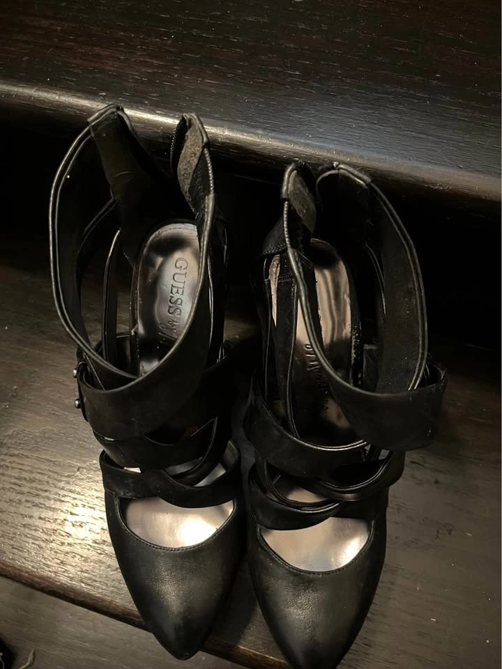 Guess by Marciano Black Leather Stiletto Heels - photo 4