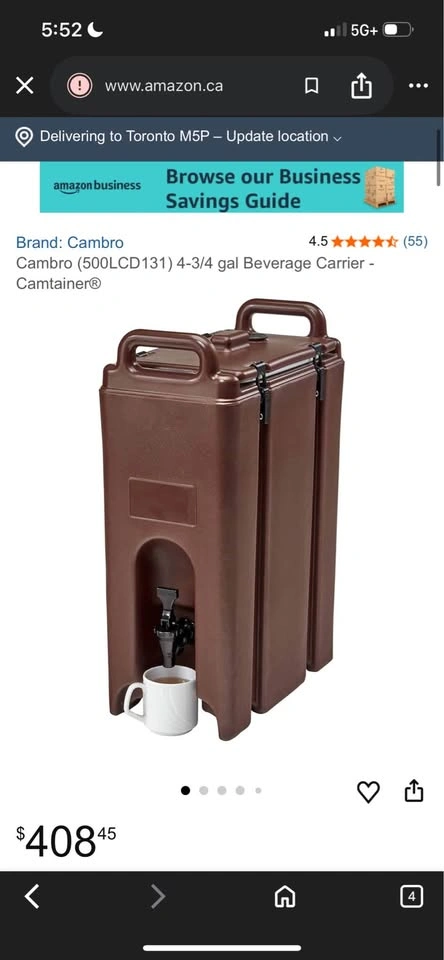 Cambro 4-3/4 gal Beverage Carrier - photo 2