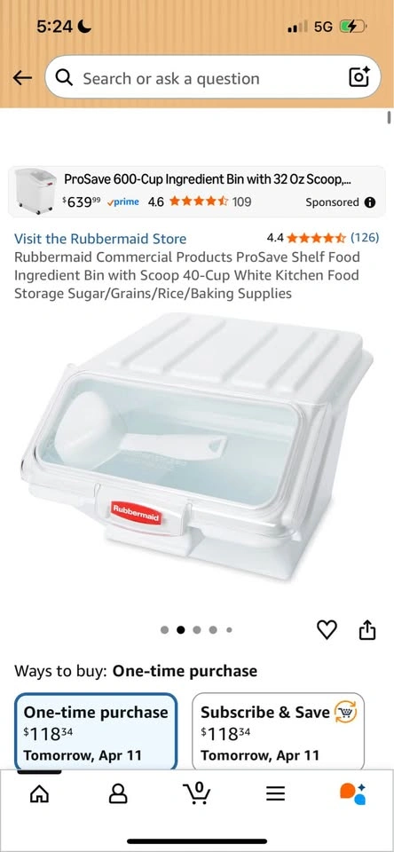 Rubbermaid Commercial Food Storage Bin - photo 2