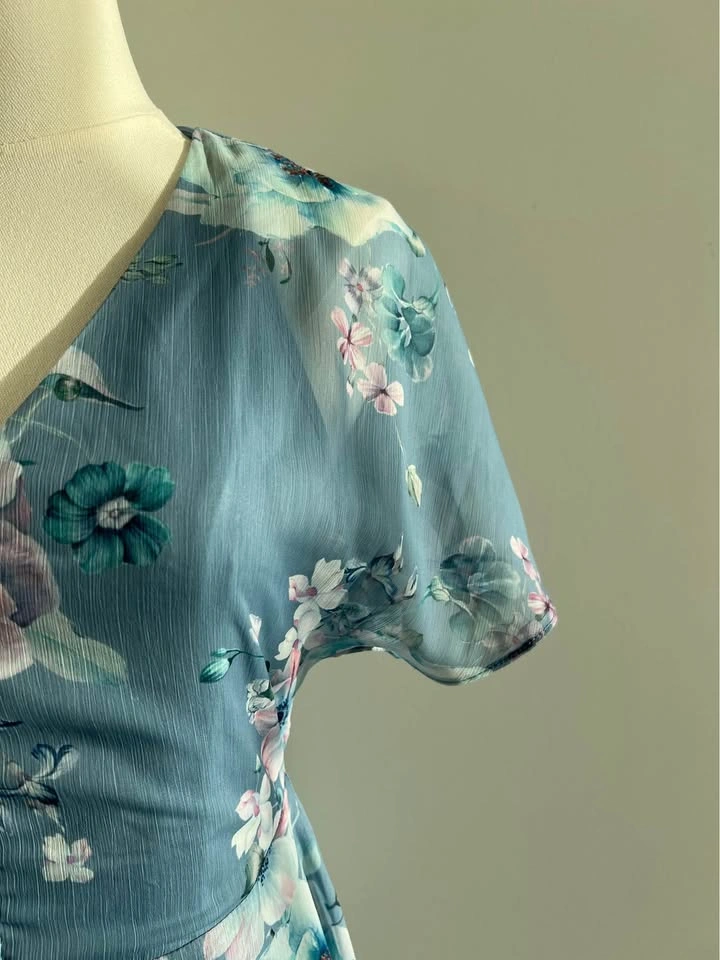 Suzy Shier Floral Button-Front Dress - Size Small - photo 3