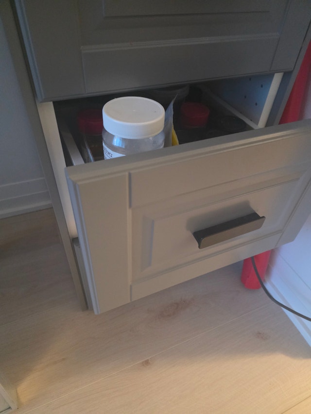 Custom made Tall Grey Storage Cabinet / Pantry - 3 Drawers - photo 2