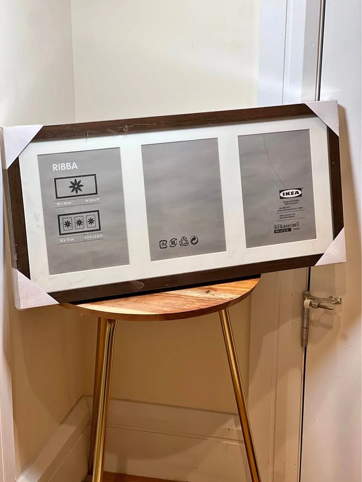 IKEA RIBBA Frame 19 3/4 x 9" Brown for 3 Photos