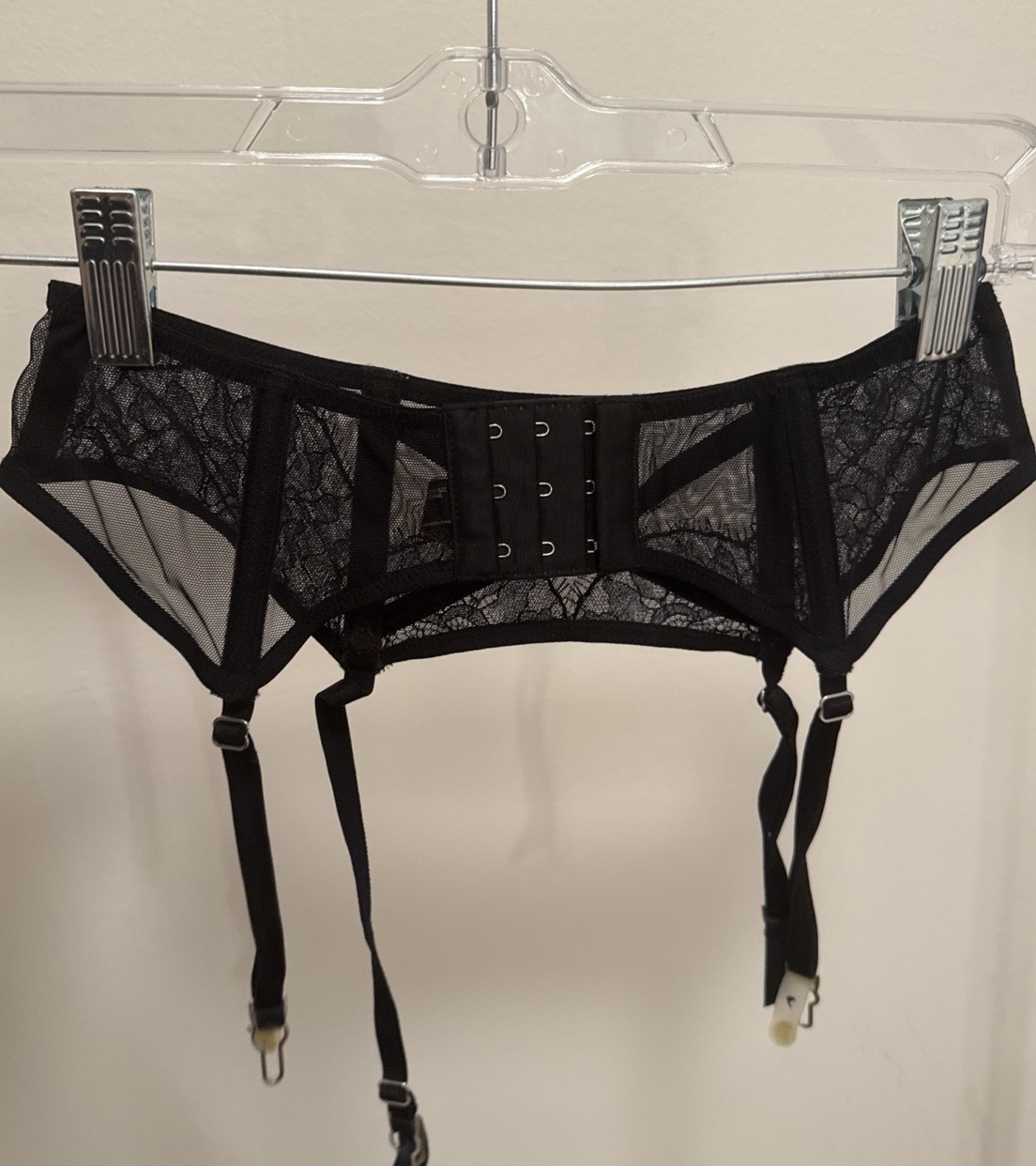 Victoria's Secret Black & Sparkly Navy Garter Belt XS - photo 3