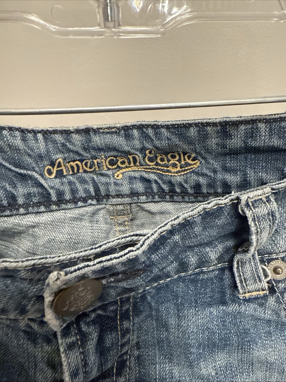 American Eagle Outfitters Women's Dark Blue Denim Cut Offs Size - photo 2