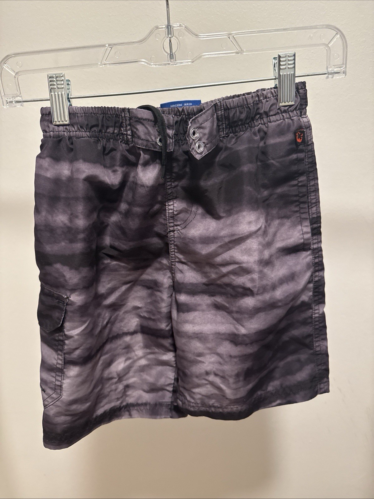 Boys Grey Striped Swim Shorts - NBN Gear - Size XL