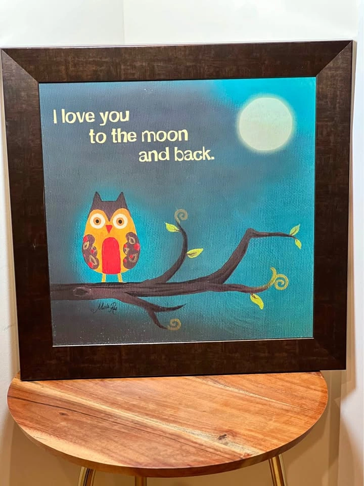 Marla Rae "To the Moon I" Framed Print 14.5x14.5