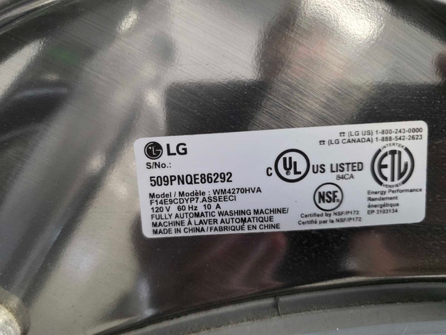 LG 27" Steam Front Load Washer - photo 5