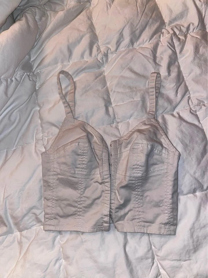 White Aritzia Wilfred Corset-like Crop Top Size 00