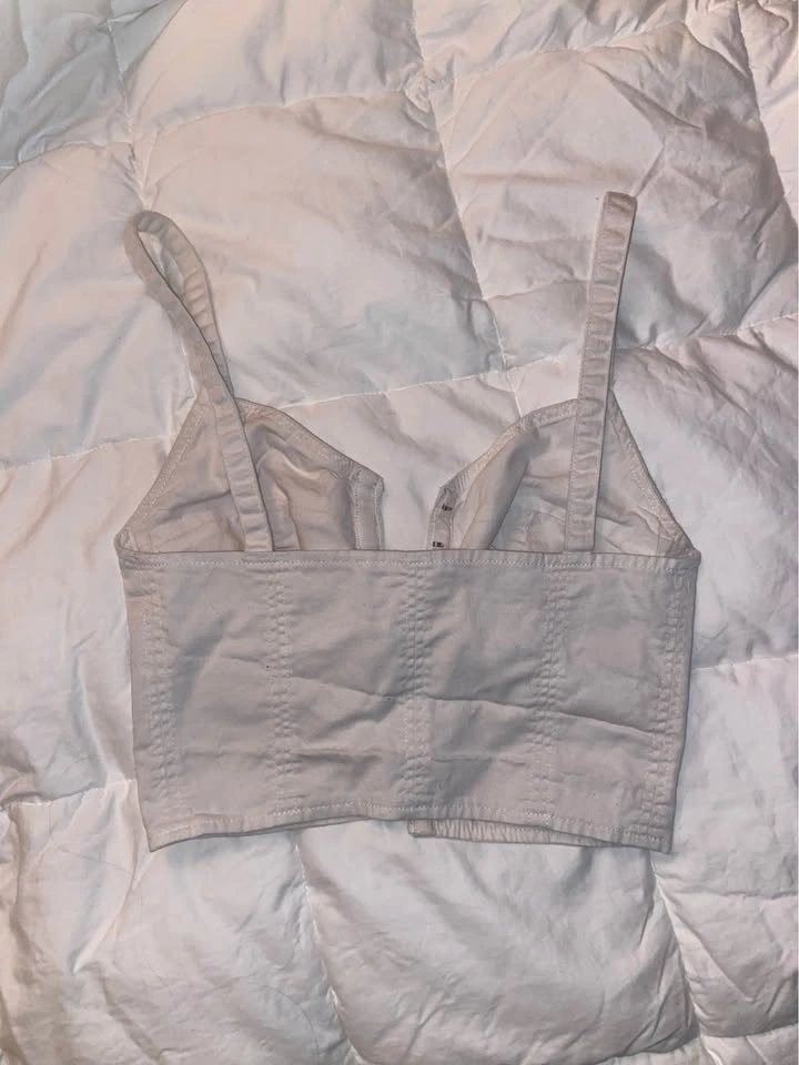 White Aritzia Wilfred Corset-like Crop Top Size 00 - photo 2
