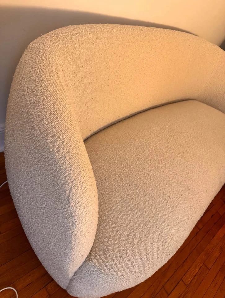 CB2 68" Ivory Boucle Loveseat By Goop - photo 2
