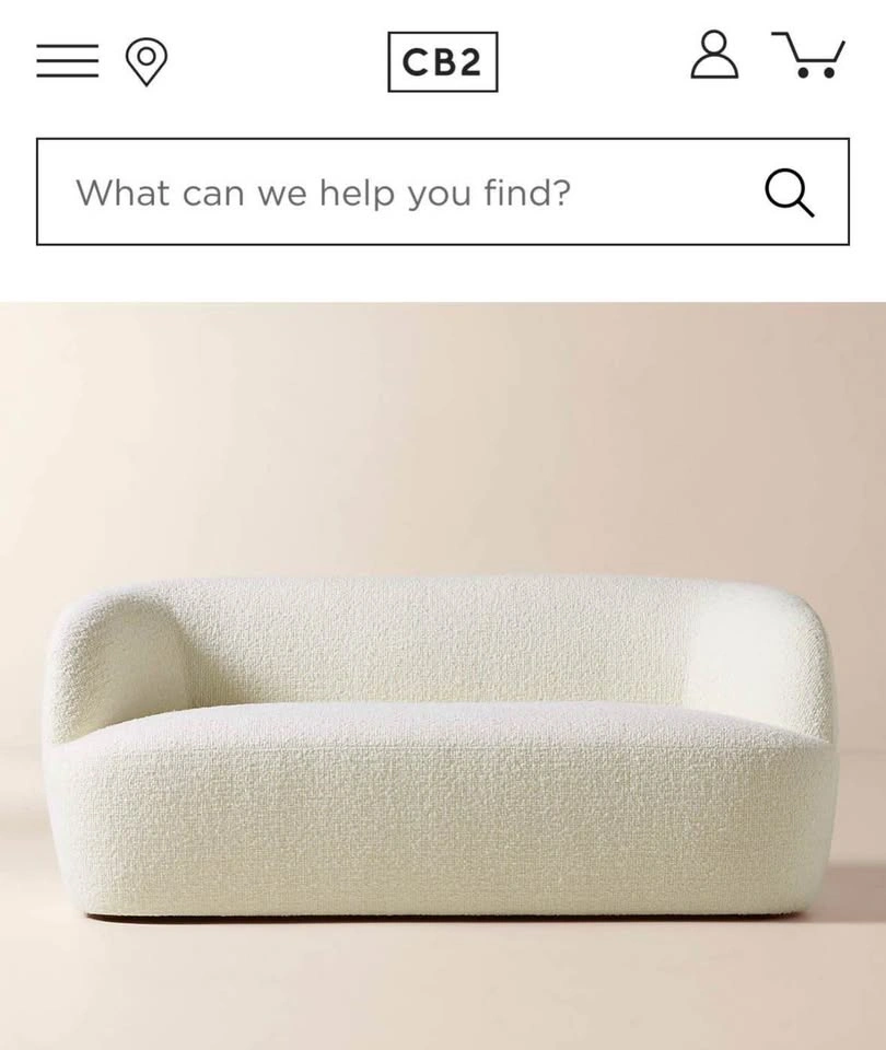 CB2 68" Ivory Boucle Loveseat By Goop - photo 4