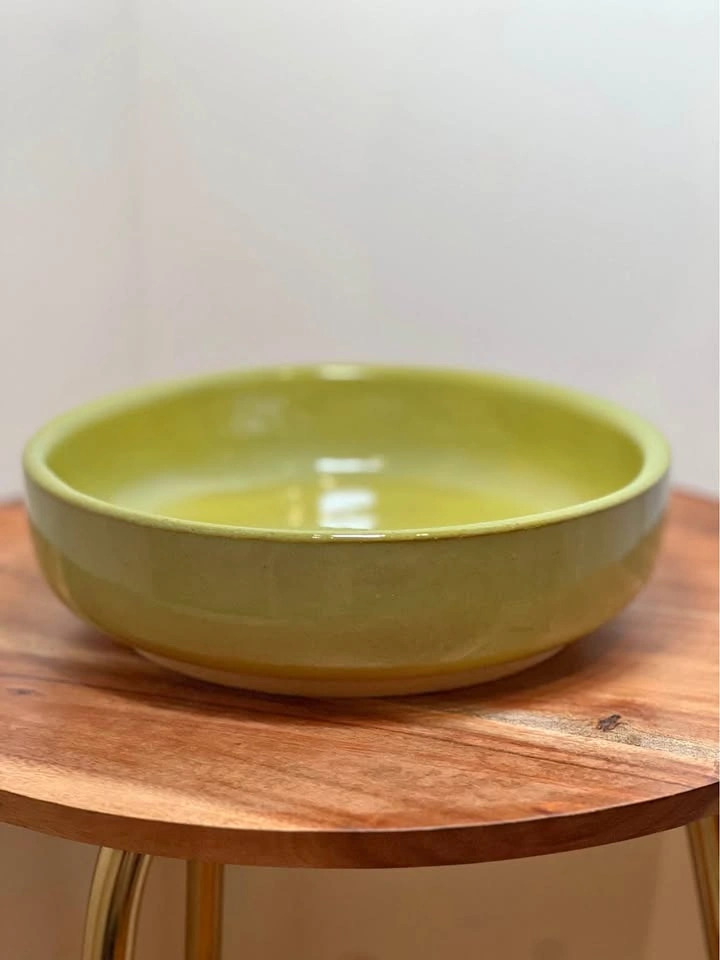 Burley Clay Products Shallow Bowl Planter Spring Green