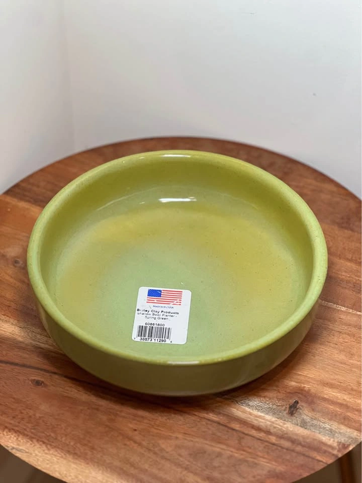 Burley Clay Products Shallow Bowl Planter Spring Green - photo 2