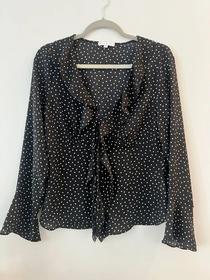 Maison d'Amelie Polka dot blouse