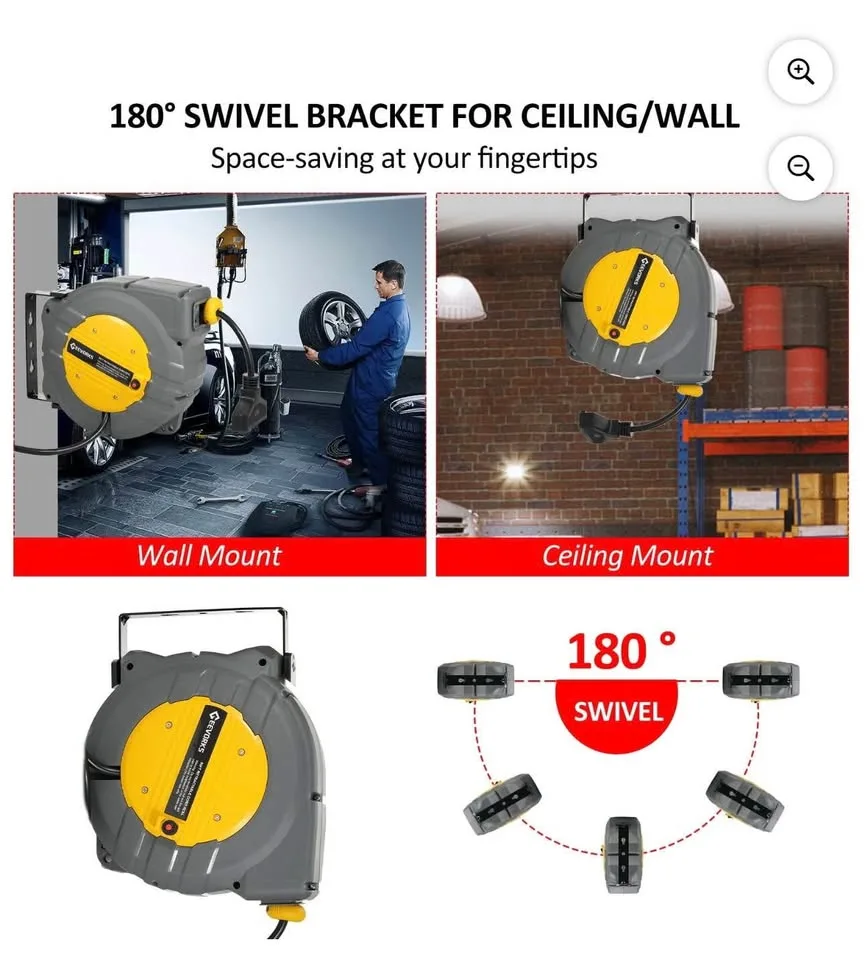 New in box Geevorks retractable power cord reel image indicator(4)