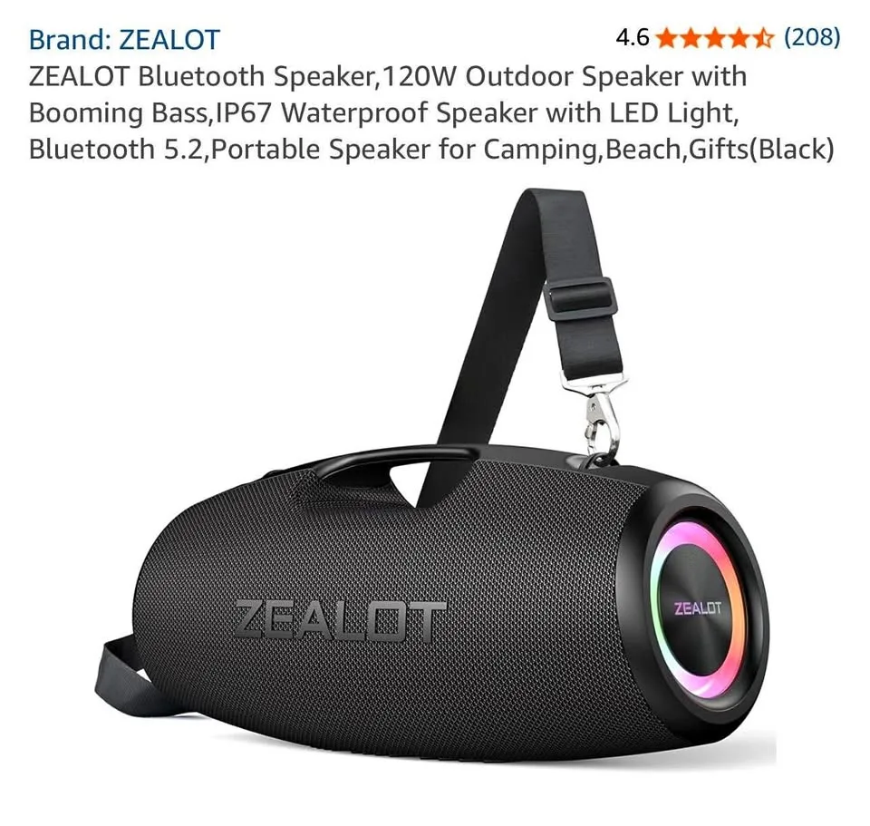 New in box Zealot 120w outdoor Bluetooth speaker thumbnail