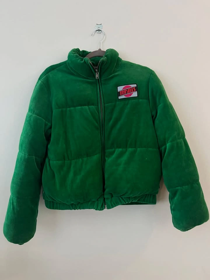 Green Velvet Cropped Jacket - photo 3