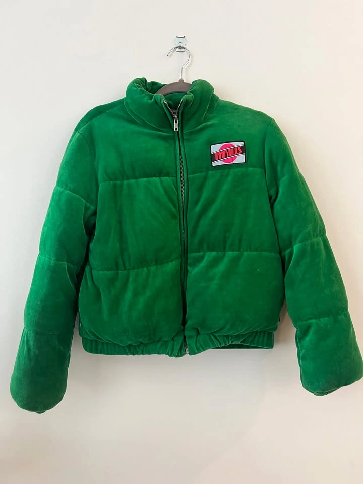 Green Velvet Cropped Jacket - photo 4