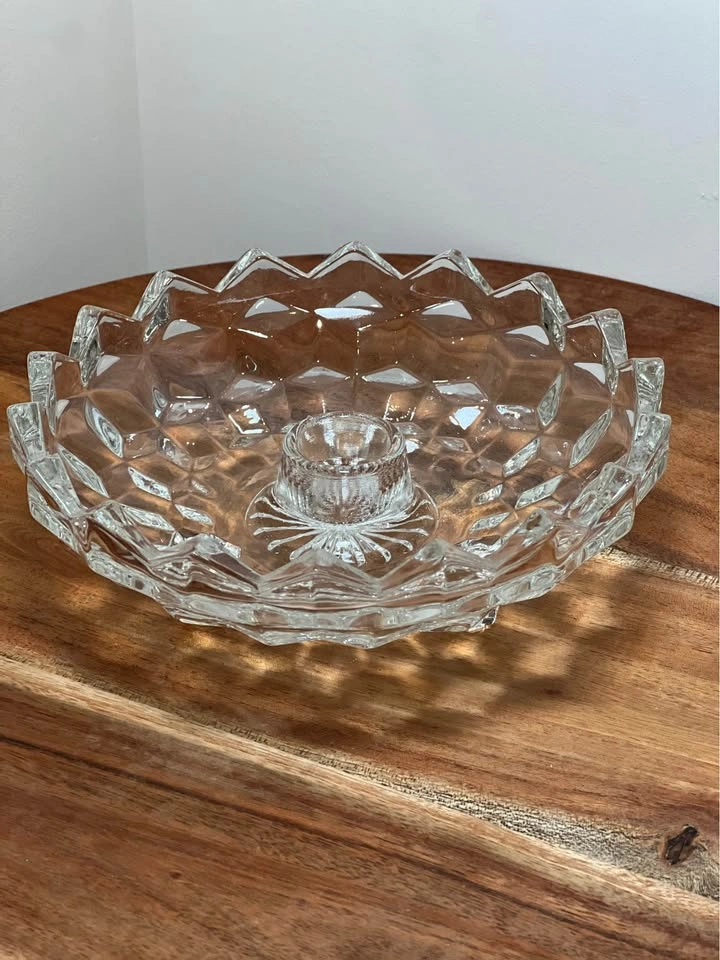 Colony Whitehall Clear Flower Candlestick - Vintage Glass Bowl - photo 2