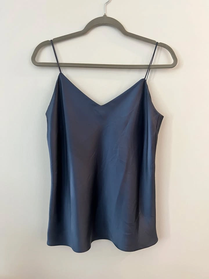Club Monaco Blue Satin Top