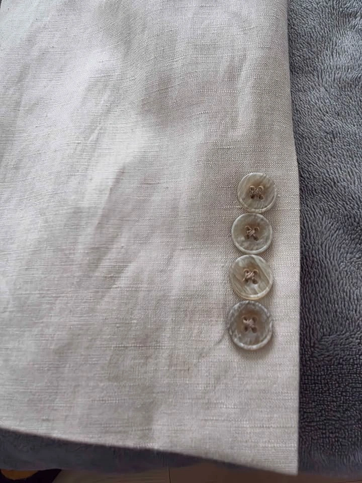 Linen-Blend Suit Jacket Flax 1XLT - photo 3