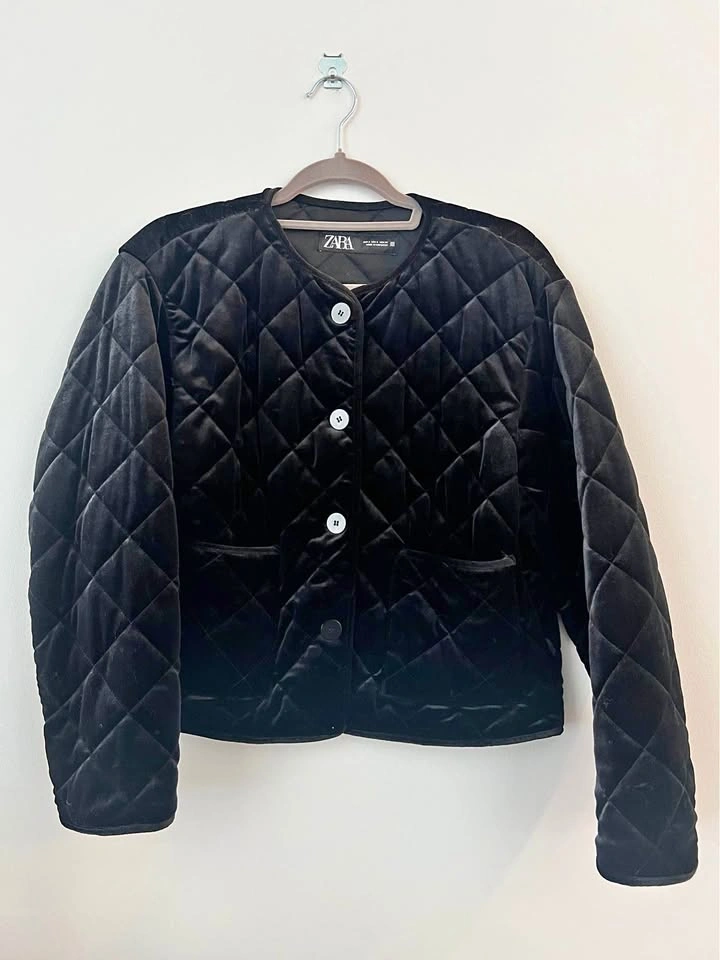 Zara Quilted Velvet Jacket