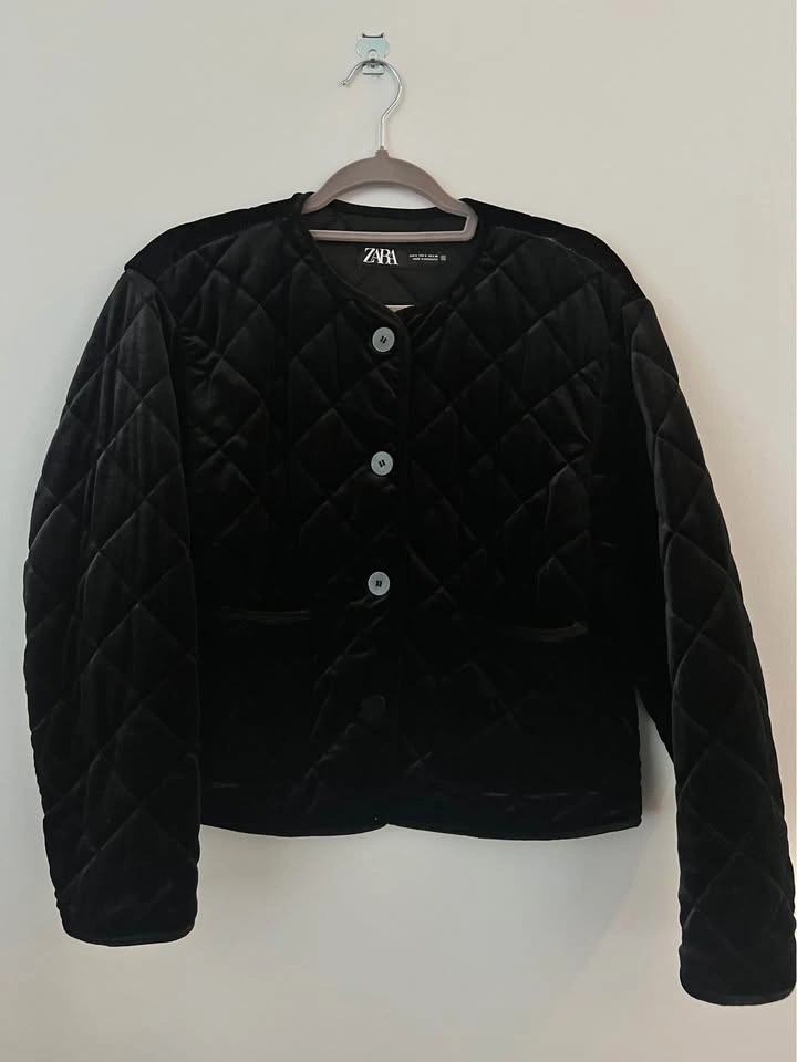 Zara Quilted Velvet Jacket - photo 2