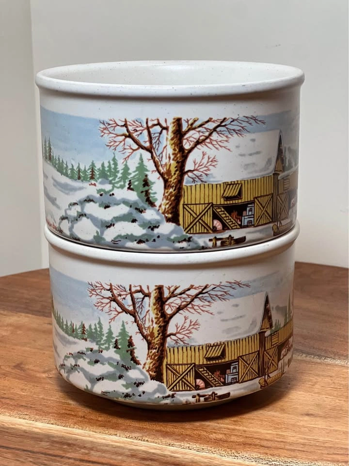 Sunnycraft Stoneware Winter Scene Mug Soup Set (2) - photo 2
