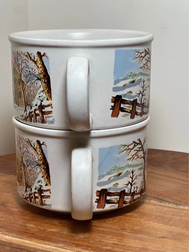 Sunnycraft Stoneware Winter Scene Mug Soup Set (2) - photo 4