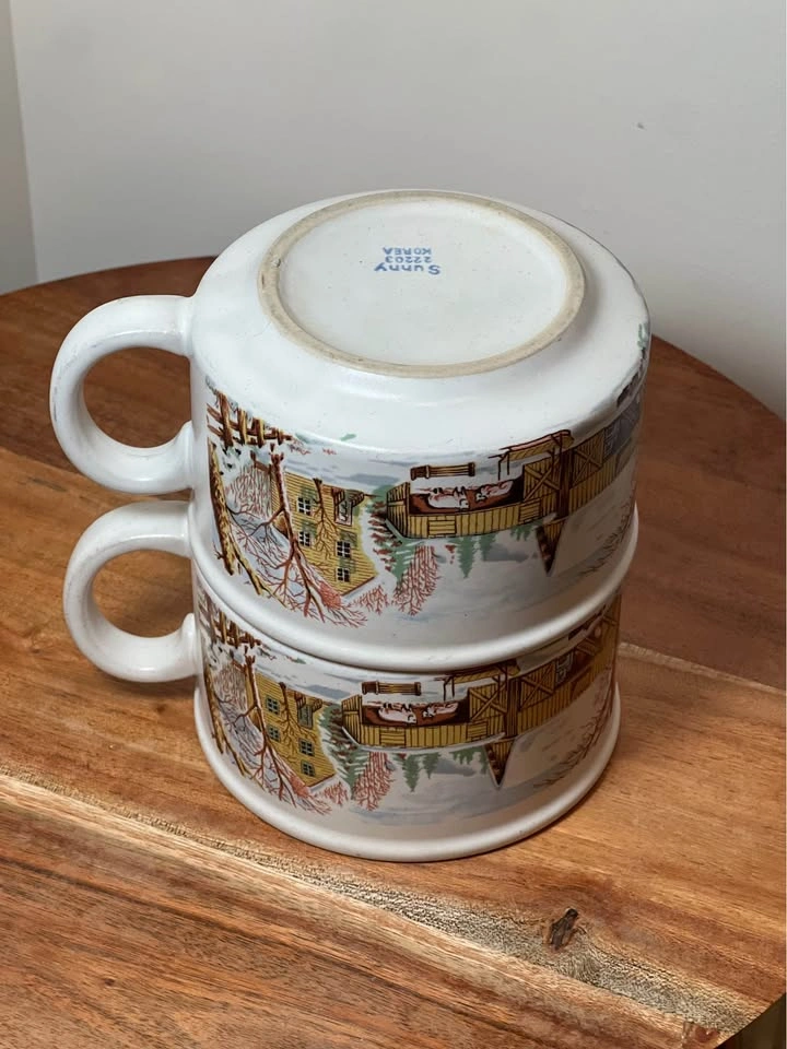 Sunnycraft Stoneware Winter Scene Mug Soup Set (2) - photo 5