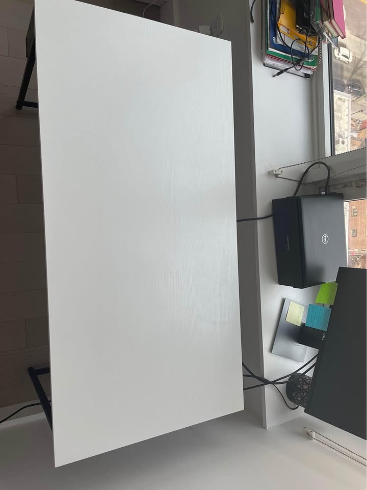 White Desk - iron strut - 23.6"D x 47"W x 30"H - headset holder - photo 3