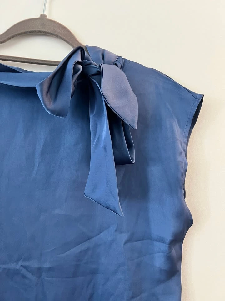 Blue Satin Top
