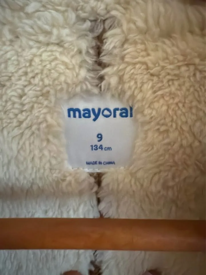 NEW Girls Mayoral Beige Faux Suede Jacket image indicator(6)