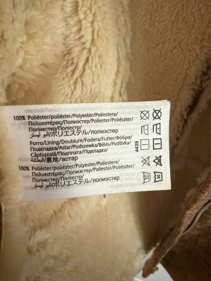 NEW Girls Mayoral Beige Faux Suede Jacket image indicator(7)