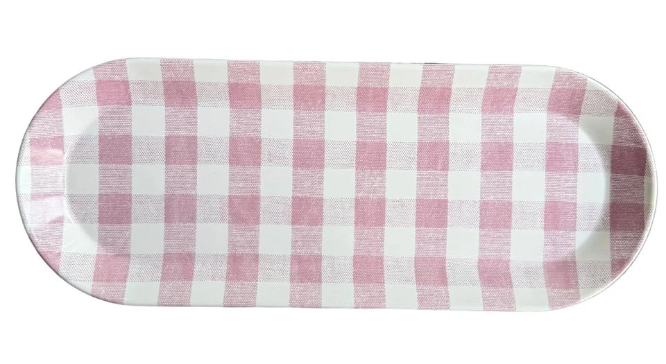 Pink Gingham Tray